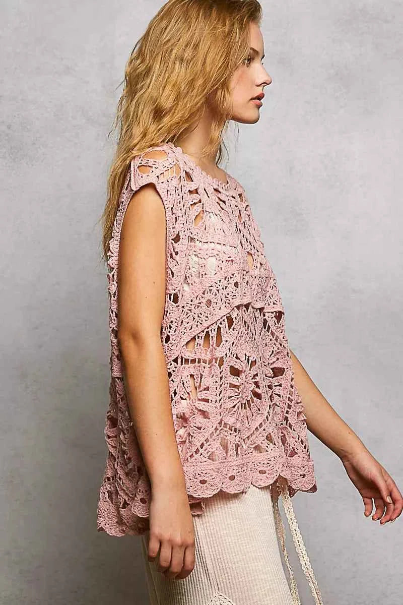 POL Openwork Round Neck Floral Crochet Tank 241ff3a3-cc45-4a99-9059-9a90326add8f-Max-Origin