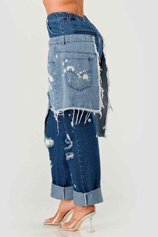 Double-Layer Destroyed Denim Pants 24218660_2ea3593a-ac68-4bf5-8702-4e3697654772