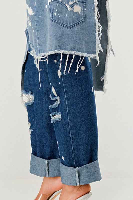 Double-Layer Destroyed Denim Pants 24218660_5632a70c-fc34-4c0b-b749-789f07ea689b
