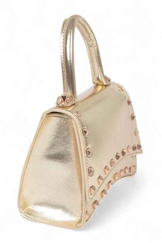 Metallic Faux Leather Studded Top Handle Swing Bag 24260214_ea988c6a-fe62-48f3-82ba-51c801e50560