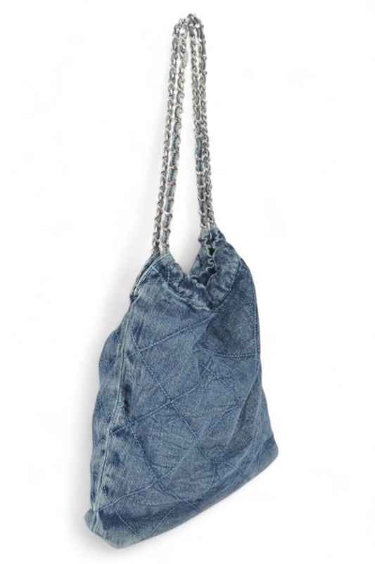 Denim Quilted Large Shoulder Bag 24262178_cd9c42b7-2084-4ead-a183-961e91272d19