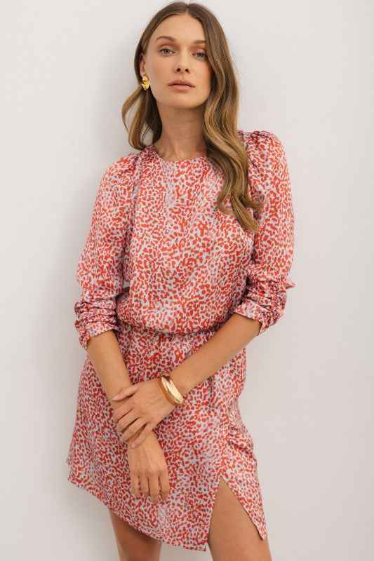 Red Leopard Print Long Sleeve Hollowed Back Dress 24264482_c8eb3511-1dec-4132-961f-fe262826f32d
