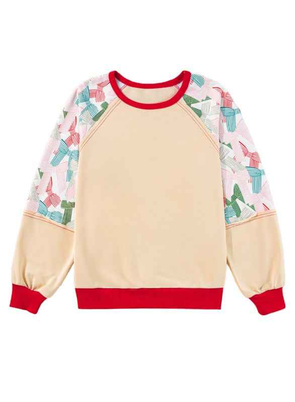 Women Printed Patchwork Raglan Sleeve Sweatshirts 24264676_8706d413-e5c8-45ec-83a8-40e0dfa86a61