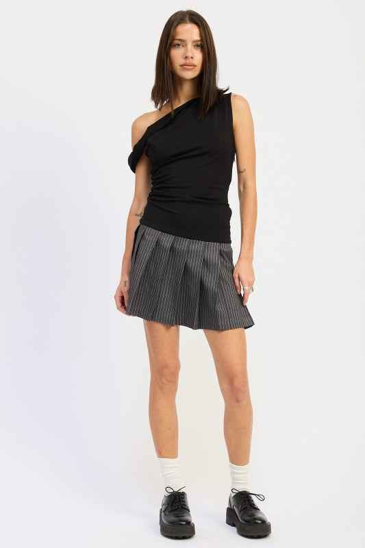 Contrasted Off-Shoulder Mini Dress BLACK 24268302_c3cd365e-c8aa-4d6e-809b-829eb65adc9b