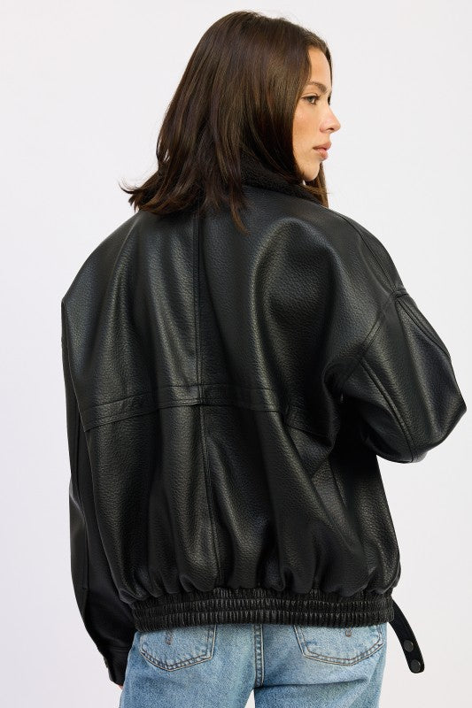 Shearling collar vegan leather jacket 24268860_b14d9789-905b-484c-a1f6-a3d1544f411e