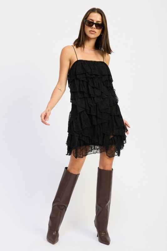 LACE RUFFLE MINI DRESS WITH SPAGHETTI STRAPS 24268925_e48e8687-9815-400d-ab91-309419c6bb68