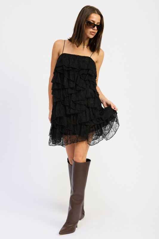 LACE RUFFLE MINI DRESS WITH SPAGHETTI STRAPS 24268925_e7d6b7fd-5b24-4076-87eb-7cf5679f9ed4