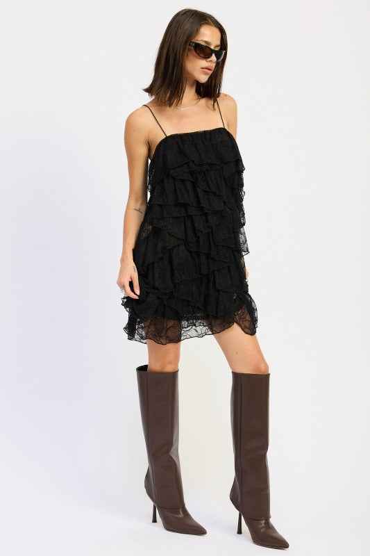 LACE RUFFLE MINI DRESS WITH SPAGHETTI STRAPS 24268925_fb201683-d2a9-4ca7-a9e9-4777984567db