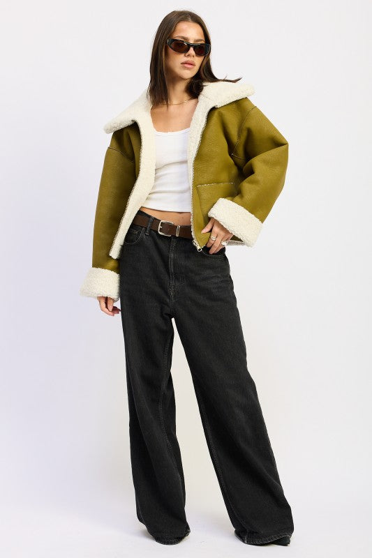 Reversible suede shearling jacket 24268929_1aa6621b-c00a-408e-8a57-d69db56a5017