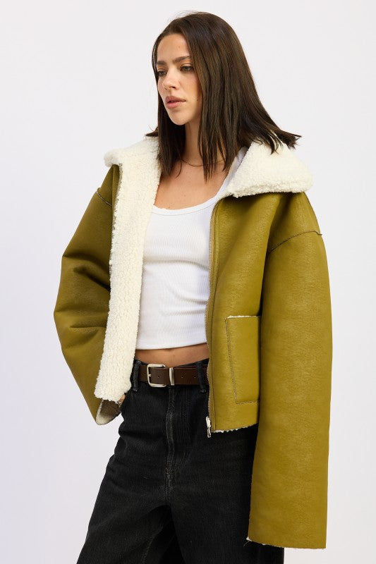 Reversible suede shearling jacket 24268929_30814050-71b5-4f31-8aad-3ff7af7ad1fa