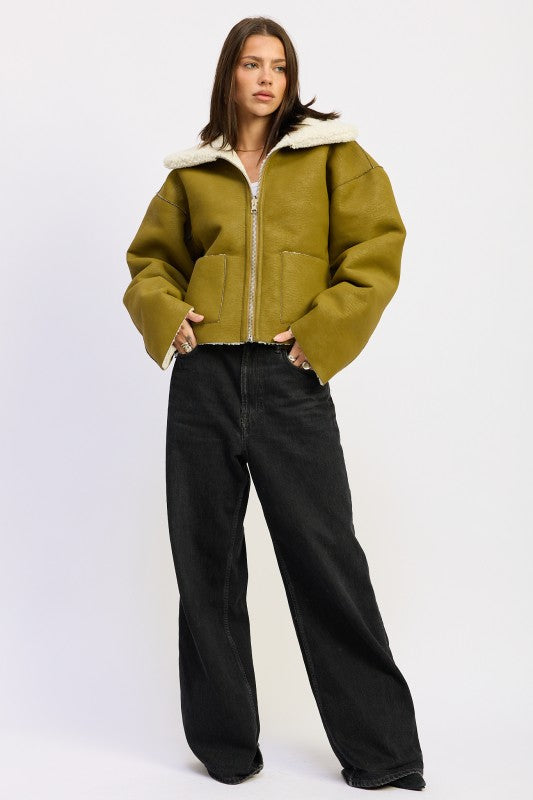 Reversible suede shearling jacket 24268929_aba59536-1763-452d-8c09-0ed11887282c
