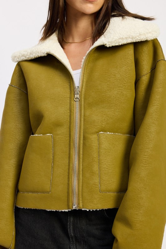 Reversible suede shearling jacket 24268929_c91c90cf-8971-491a-ab33-5d85d400342d