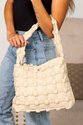 Maya Basket Weave Puffer Tote Almond OneSize 24272626_f2547832-4476-4d3f-8193-4102789b5e11