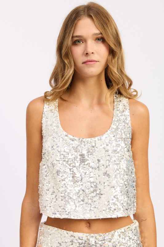 CROPPED SEQUIN TANK TOP IVORY 24310982_1511b86d-a62f-4639-9bfd-f37c09e71dce