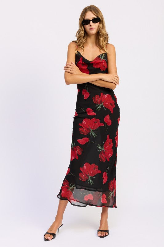 Floral printed cowl neck maxi dress 24310984_591851a8-9367-4da1-9bfc-326b69149553