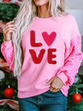 Sequin Round Neck Long Sleeve Sweatshirt Pink 2434dece-b54d-4234-80dc-8c385ad820a7-Max-Origin