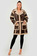 Brown Faux Leather Shearling Trim Coat 24351033_b6a4fb0d-5eff-404f-9fec-53938fd63f4a