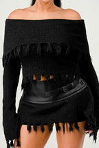 Off-Shoulder Knit Set with Faux Leather Mini Skirt 24351169_000831ae-162f-48c0-89d7-2f2a68e496cf