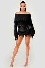 Off-Shoulder Knit Set with Faux Leather Mini Skirt 24351169_ff784bd0-f584-4e13-ab0e-842dde291ceb