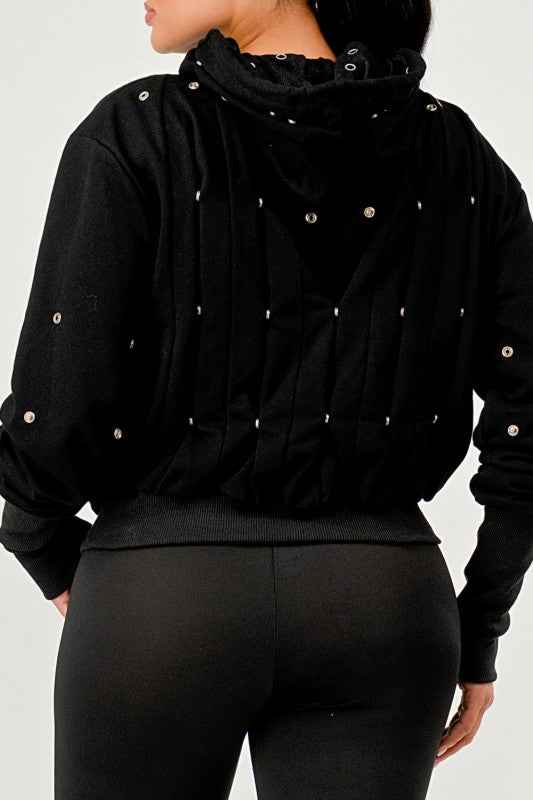 Grommet Detail Drawstring Hoodie 24351257_111afae3-7cbb-4972-ac99-0f2640e13e39