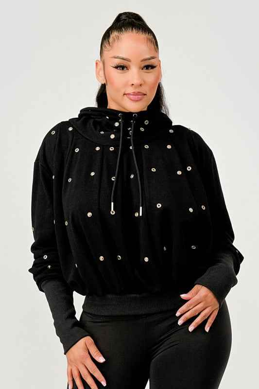 Grommet Detail Drawstring Hoodie 24351257_4e46f35a-ad41-4bff-894b-7c4f8c7cc971