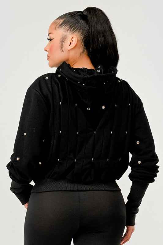 Grommet Detail Drawstring Hoodie 24351257_875094d2-f5a9-41cb-bcbc-5d67356bc1e6
