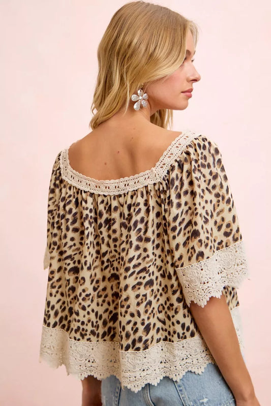 Leopard Lace Mix And Match Square Neckline Top 2436ce0e-db3a-4e29-a6e3-f4190d3bcef2-Max-Origin