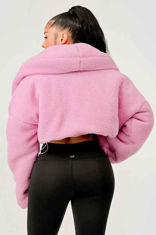 Pink Teddy Crop Jacket 24378526_57d0d4ef-4cbd-4b8a-bdf1-7279615f9dc2