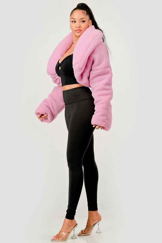 Pink Teddy Crop Jacket 24378526_6beecc11-c6ba-45ad-8131-6a56340edb6f