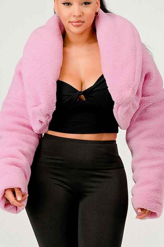 Pink Teddy Crop Jacket 24378526_b16b4705-0a6c-480b-877e-c27da1ca2566