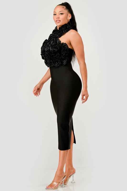 Rose Applique Halter Midi Dress 24399198_421e3e3a-052f-41fa-bd79-d5a1b66d4d57