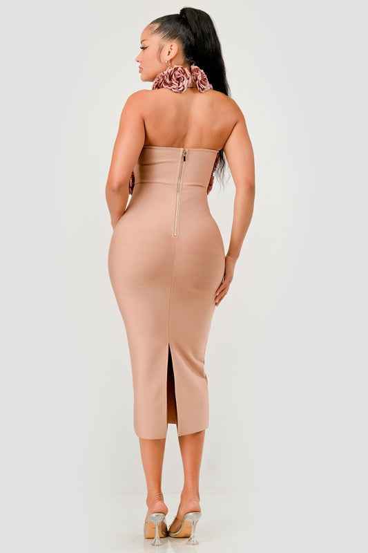 Rose Applique Halter Midi Dress 24399198_47c4c093-e706-48d4-b845-d0bb908ce85e