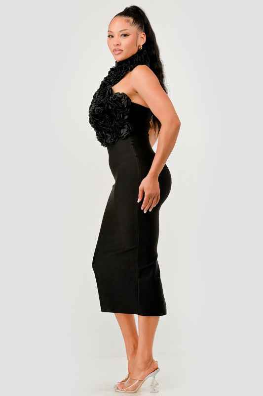 Rose Applique Halter Midi Dress 24399198_ec9d6507-075a-4255-a446-304f178a971f