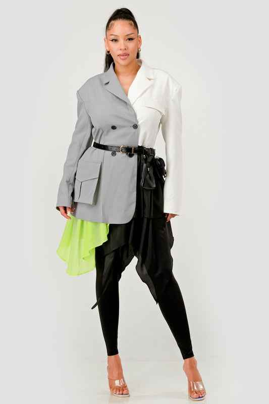 Colorblock Blazer with Layered Skirt Detail 24399202_7e495dd9-2c2c-40aa-af58-d20ced04d501