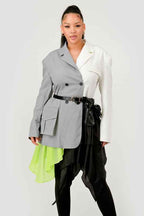 Colorblock Blazer with Layered Skirt Detail 24399202_b8032d5c-20c4-48ce-a65a-c5b5323d0664