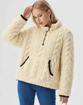 Fleece Zip-Up Pullover Cream 24449348_ff826b8a-a849-408a-aac2-61b62e2e8728