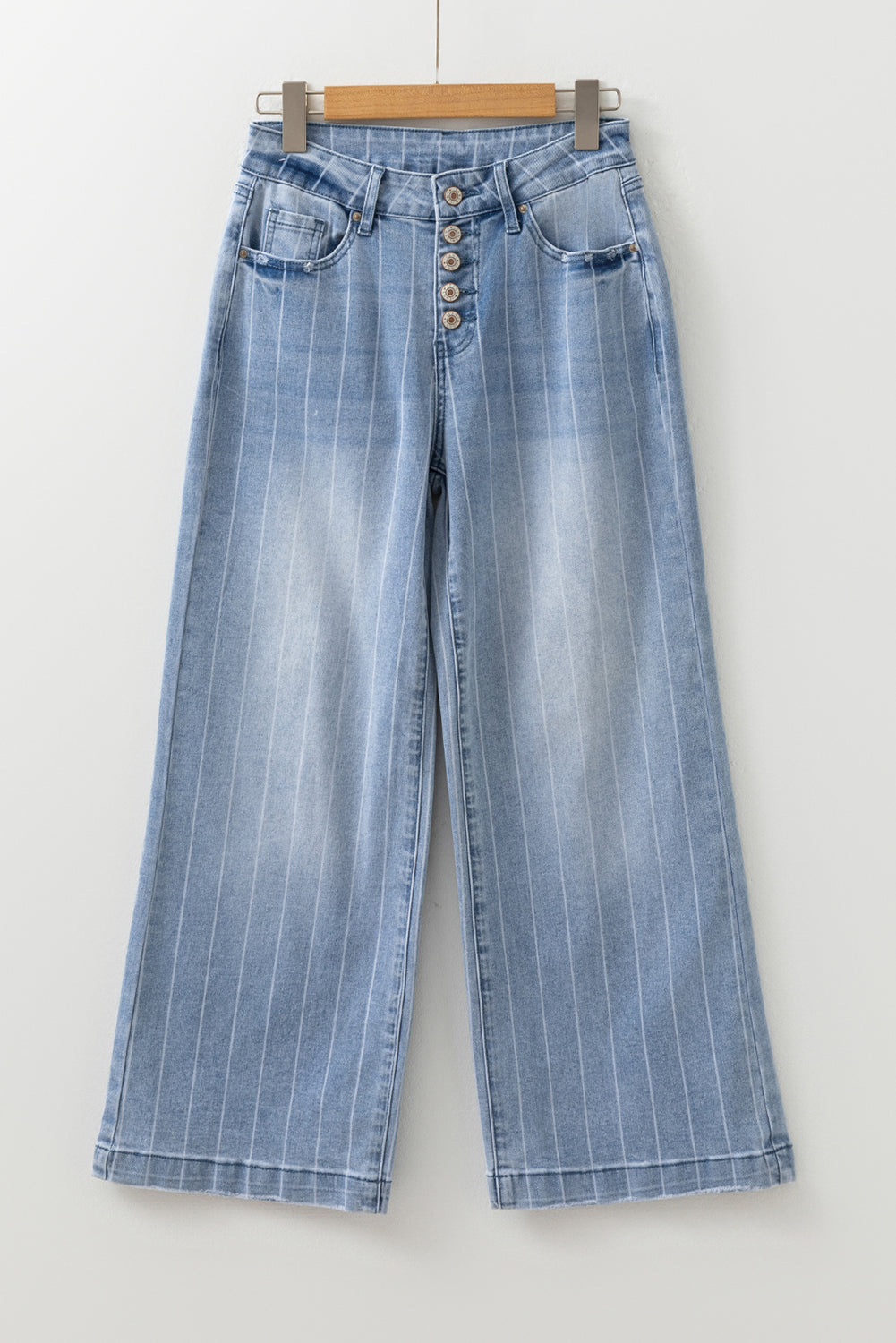 Beau Blue Multi Buttons Wide Leg Jeans 2447483e68c7f5c0