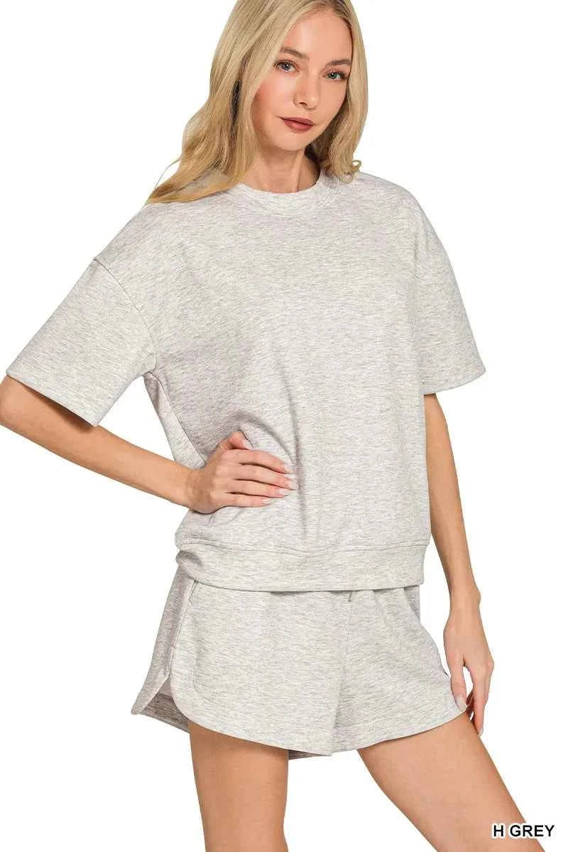 Zenana Scuba Short Sleeve Top & Shorts Set 244b25e2183240008e9229fee3d5c17a-Max-Origin