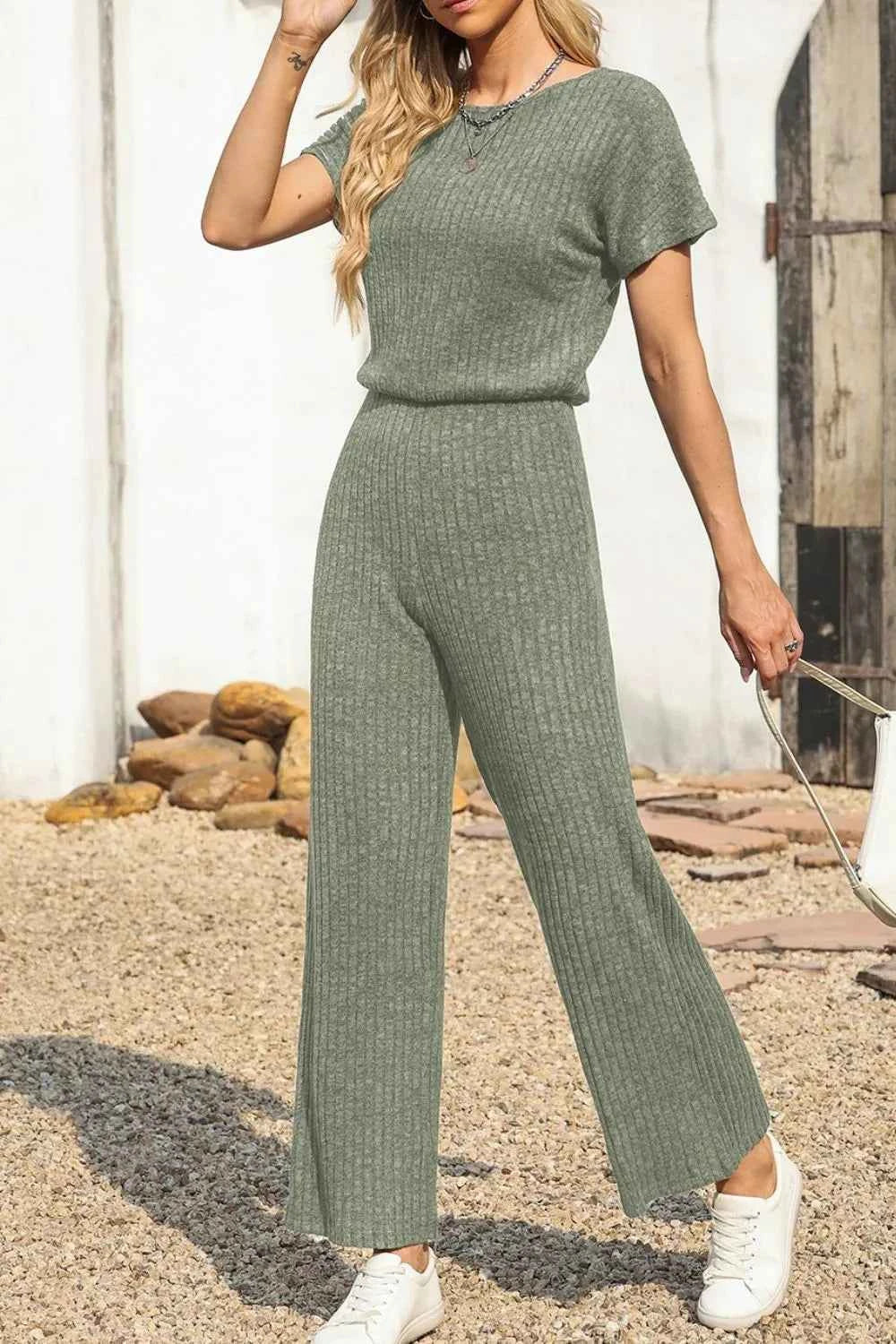 Ribbed Short Sleeve Wide Leg Jumpsuit 2450ecfe-349f-42ab-9efb-8deb8fd9c0ff-Max-Origin