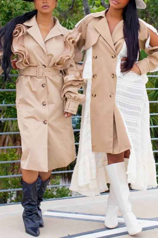 Ruffle Detail Belted Trench Coat 24521623_a80cf7d5-2551-4ad4-be0e-5a2b0f8c687a