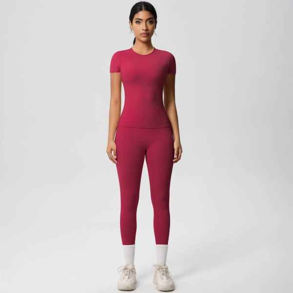 Well-in Vogue CoreSculpt Short Sleeve Set Rose Red 24530298_560279e8-8ed0-4c74-bc59-8317e3d248ea