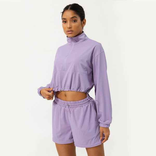 Well-in Vogue Momentum Half-Zip Shorts Set Purple 24530330_91a8d04a-0363-4451-a515-89fce014745a