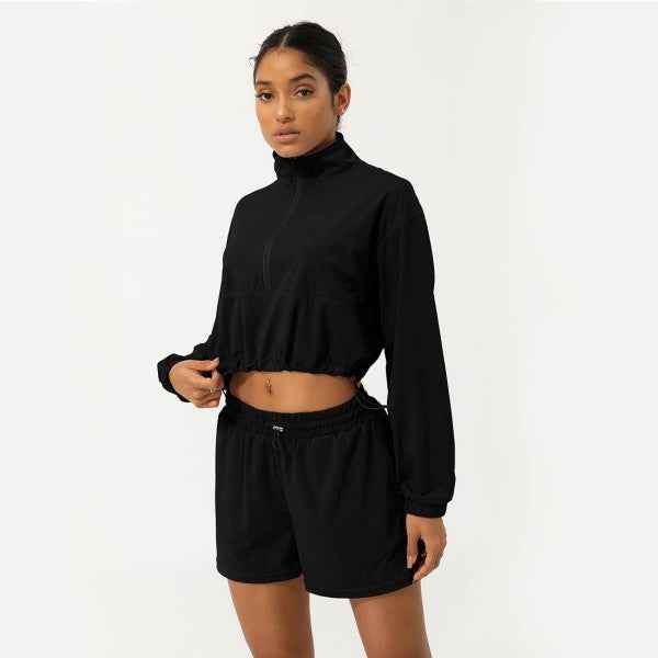 Well-in Vogue Momentum Half-Zip Shorts Set Black 24530330_e97700a0-e1cd-4058-b298-cad716cef3da