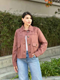 Suede Button Up Solid with Pockets Cropped Jacket Chocolate 24563196_3aa78ae5-46e7-4931-992d-8c04ebfb7634