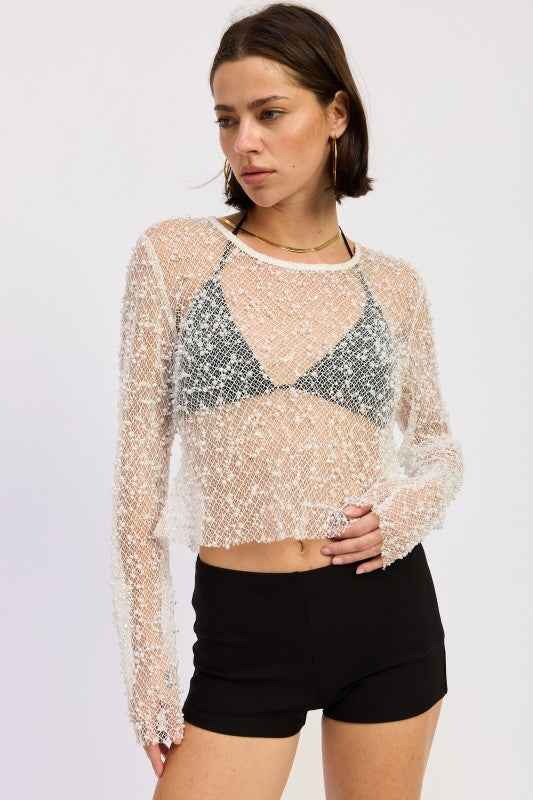 LONG SLEEVE SHEER CROPPED TOP 24570900_daf1a286-ac31-4791-b44e-4637e9f15d49