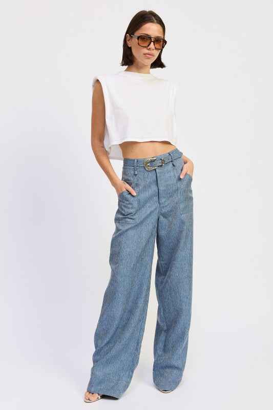 BELTED WIDE LEG DENIM TROUSERS 24570906_2843067a-703a-44f4-a25e-de4fe44ea456