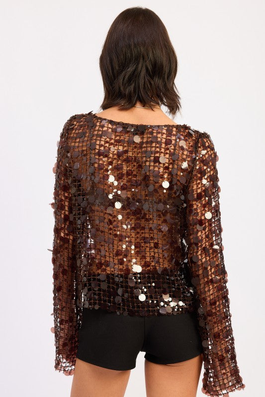 Long sleeve sequin mesh top 24570907_101abc51-0773-4679-a6f7-e926899fab95
