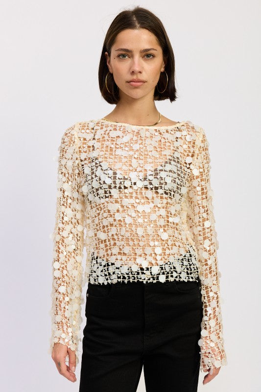 Long sleeve sequin mesh top 24570907_3c04cd17-a669-42ba-8df1-93e59c16820a