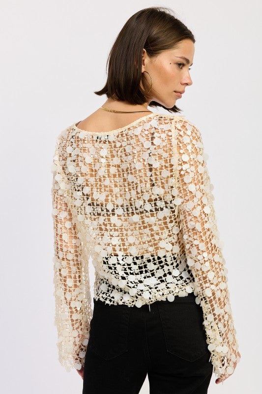 Long sleeve sequin mesh top 24570907_8ec6ec77-68c6-42cf-bb42-764f00319b3c
