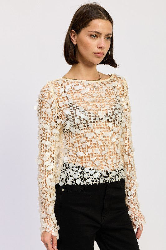 Long sleeve sequin mesh top 24570907_d9b8ec6f-c02d-4473-874a-95eac894b191